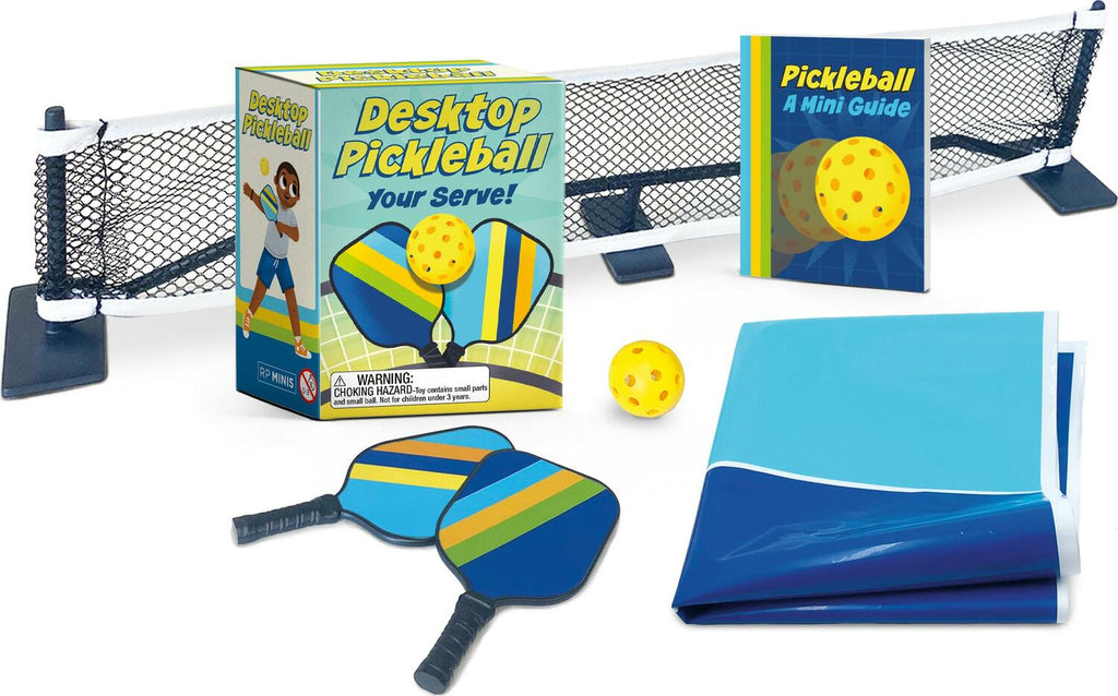 Desktop Pickleball game with miniature court for office and tabletop play