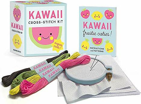 kawaii cross stitch, cute embroidery, japanese crafts, kawaii crafts, cross stitch kit, cute needlework, embroidery kit, kawaii designs, japanese embroidery
