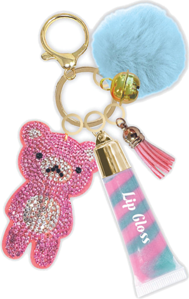 Trendy Lip Gloss with Keychain, Gummy Bear