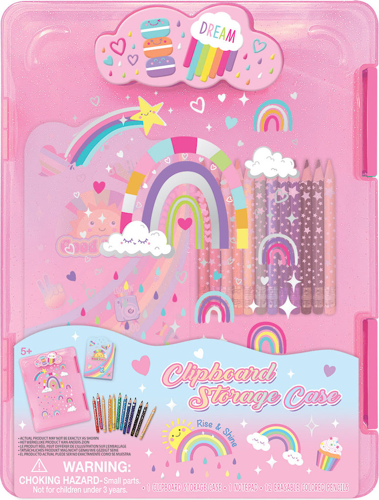 Clipboard Storage Case Rainbow with colorful design for organizing papers and supplies