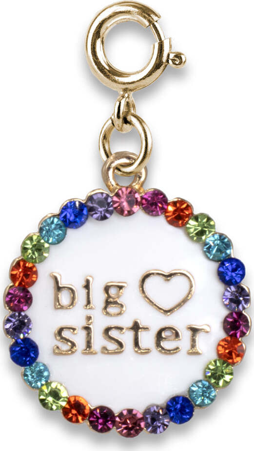 Gold Big Sister Charm for celebrating and showing off big sister pride