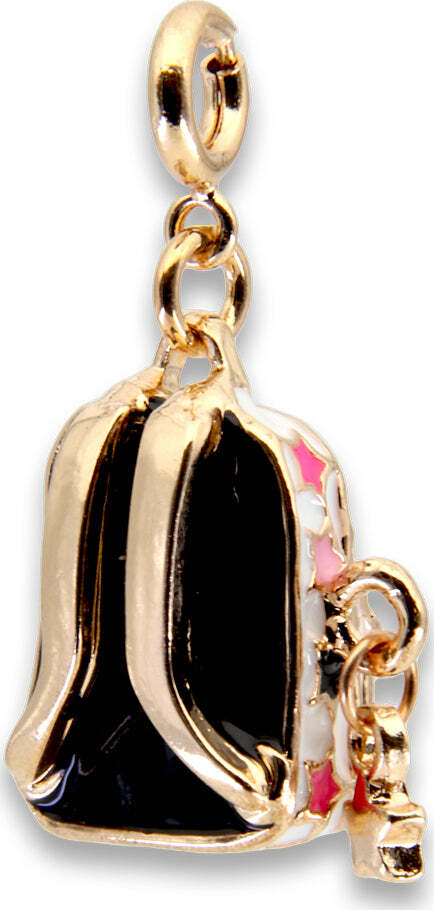 Gold star backpack charm with star decorations and enamel finish for CHARM IT! jewelry