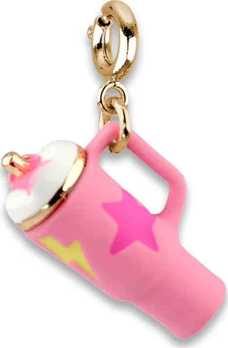 Gold On-The-Go Cup Charm - mini version of the trendy cup! Perfect for CHARM IT! bracelets & necklaces. Enamel and rubber coating.