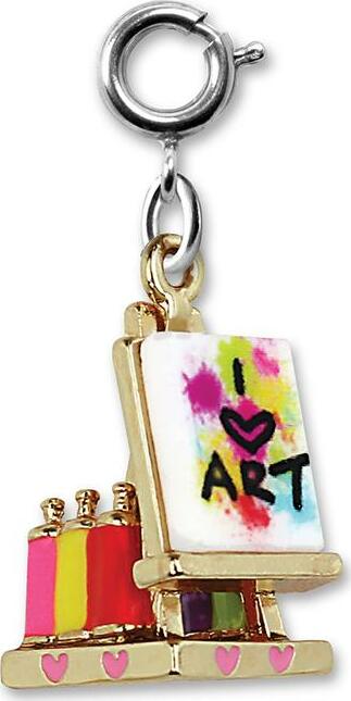 I Love Art charm with paintbrush and palette design for CHARM IT! jewelry