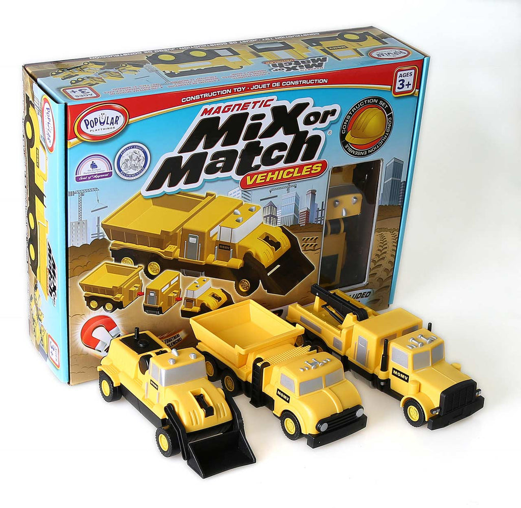 Mix or Match Vehicles Construction - Popular Playthings modular construction vehicle set for building and engineering play