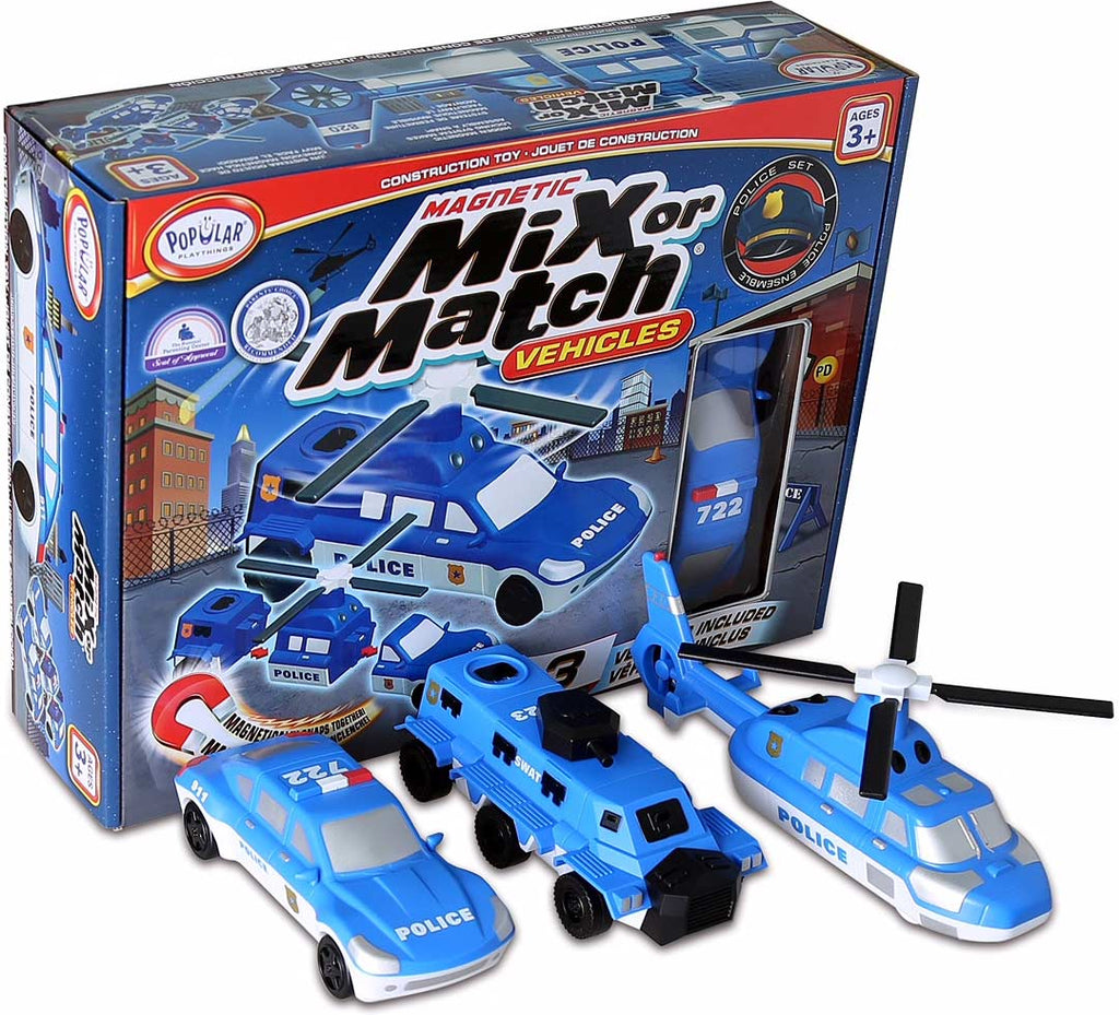 Mix or Match Vehicles Police - Popular Playthings modular police vehicle set for creative law enforcement play scenarios
