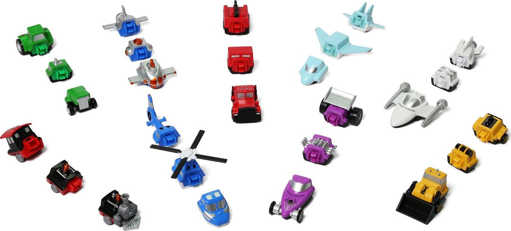 MICRO Mix or Match Vehicles Deluxe 2 - Popular Playthings miniature modular vehicle set for STEM learning and creative building