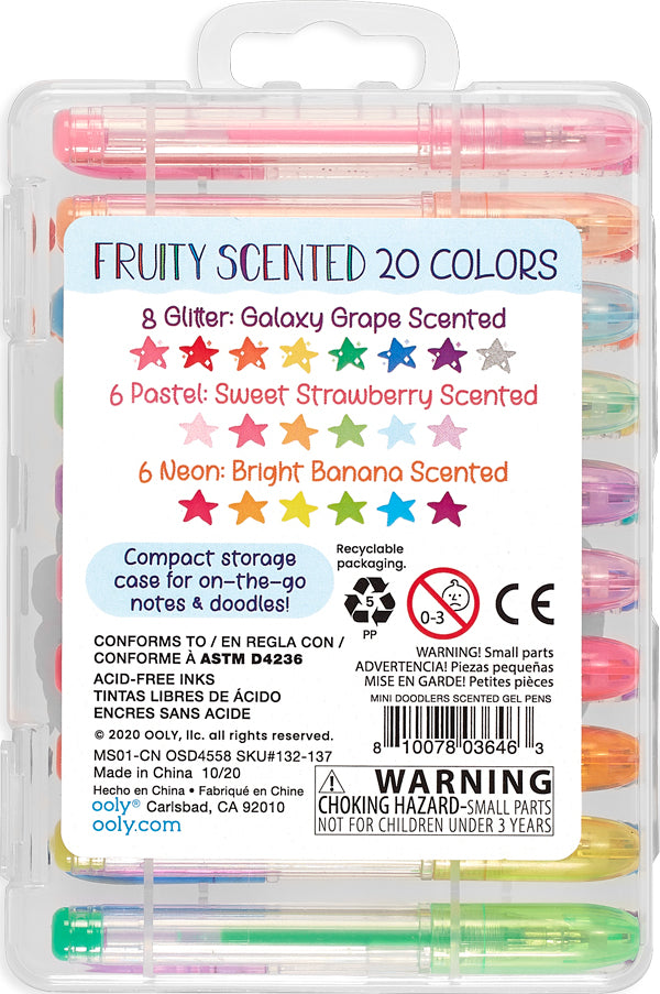 Mini fruity scented doodle markers with delicious fruit fragrances for creative art projects