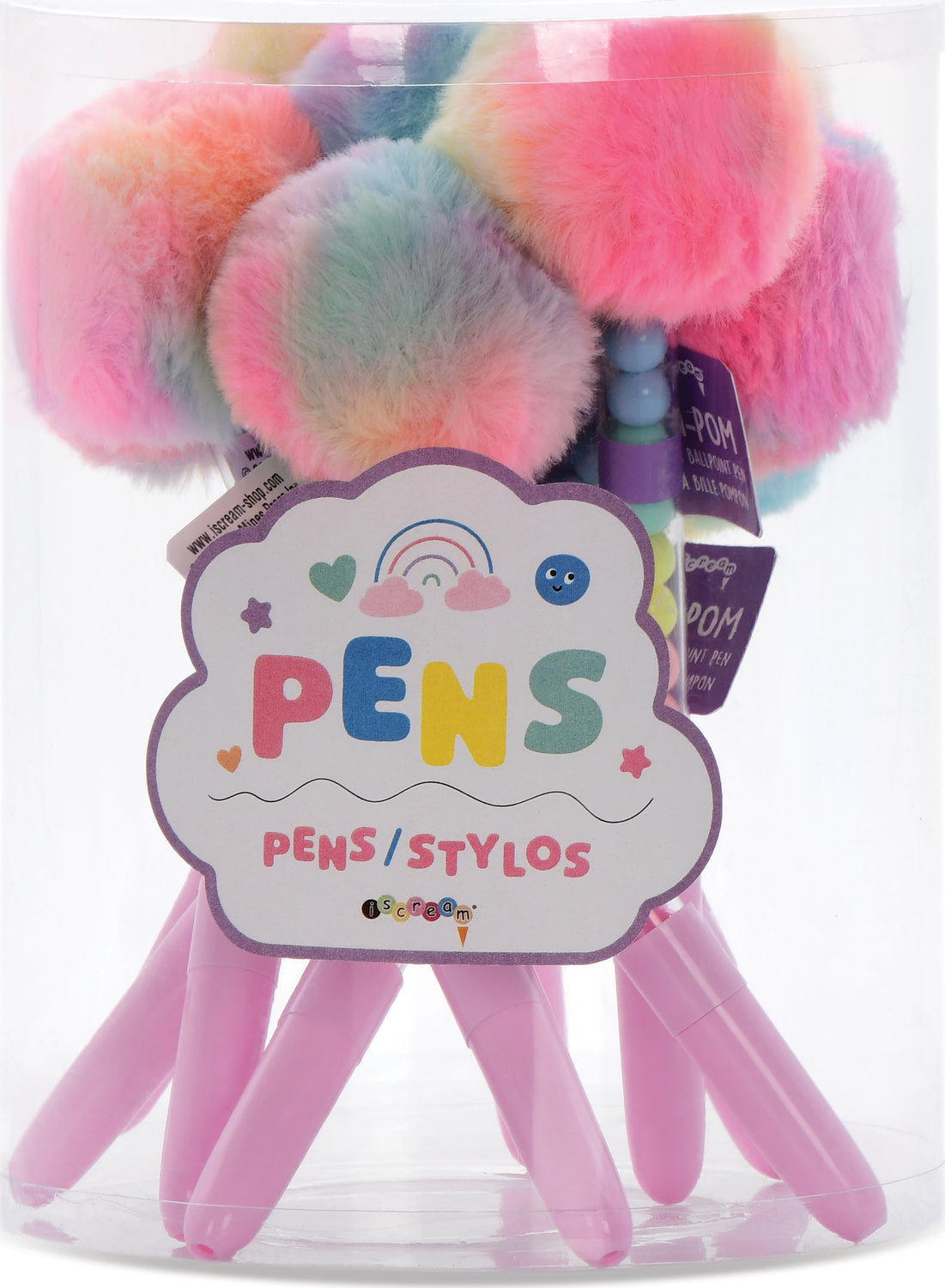 Adorable pom pom gel pen with fluffy decorative pom pom topper and smooth gel ink