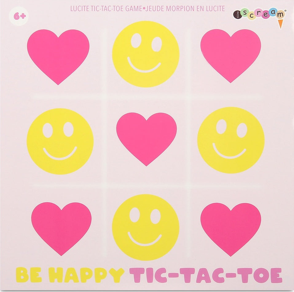 Happy Lucite Tic Tac Toe game with clear acrylic board for stylish gameplay