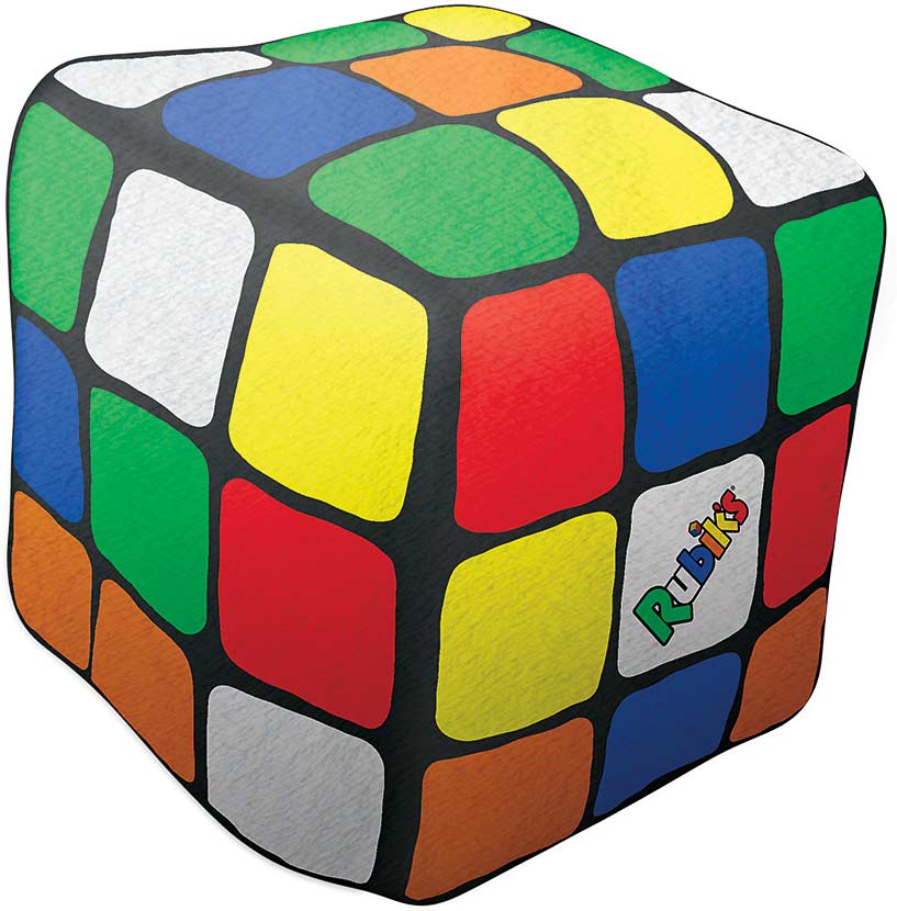 Rubiks Cube 3D Microbead Pillow with colorful cube design for comfortable room decor
