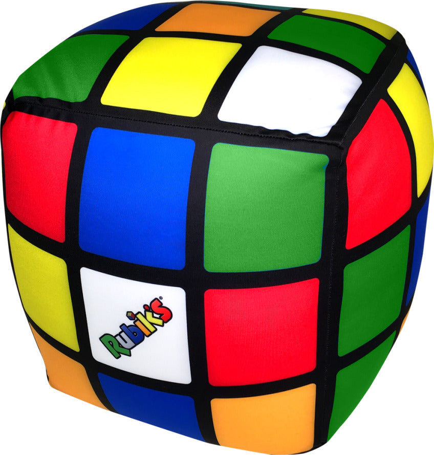Rubiks Cube 3D Microbead Pillow with colorful cube design for comfortable room decor