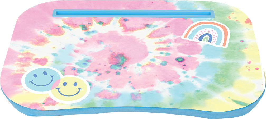 Swirl Tie Dye Lap Desk with colorful tie-dye pattern for portable workspace