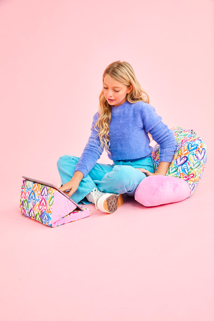 Corey Paige Hearts Lounge Pillow with heart pattern design for comfortable room decor