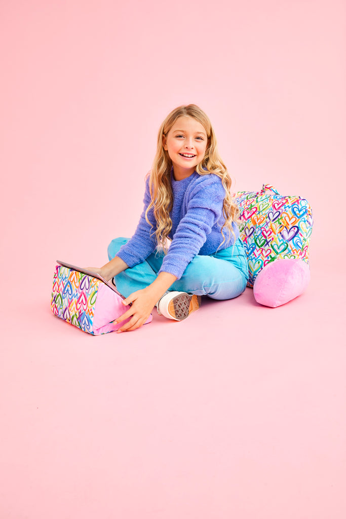 Corey Paige Hearts Lounge Pillow with heart pattern design for comfortable room decor