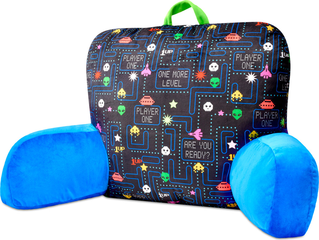 Retro Gamer Lounge Pillow with vintage gaming design for comfortable room decor