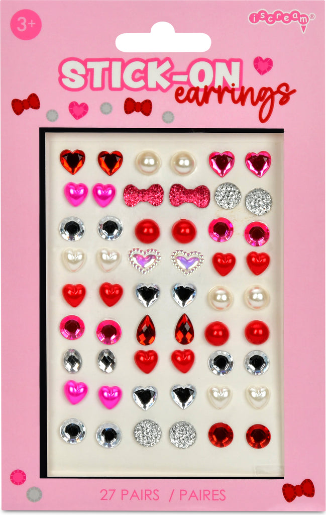 Jeweled Stick On Earrings with sparkly gems for no-pierce glamour and dress-up