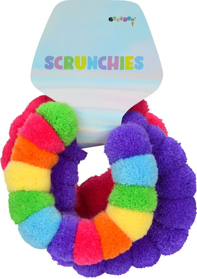 Colorful pom-pom hair scrunchies set from iScream fashion accessories collection