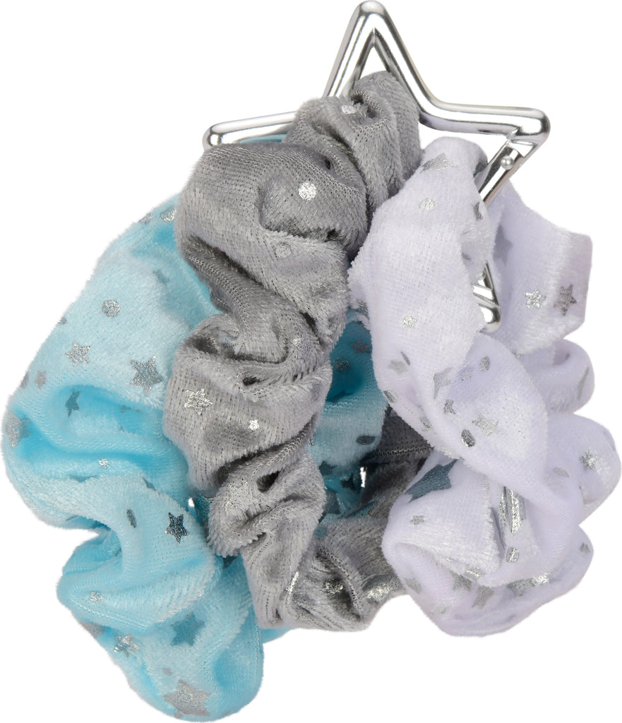 Shining star patterned scrunchie set with sparkly design for hair styling