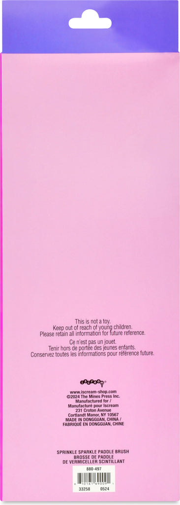 Sprinkle Sparkle Paddlebrush with glittery design for stylish hair brushing