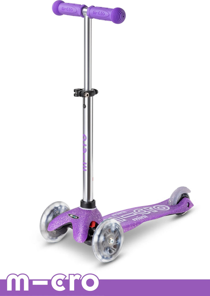 Glittery Fairy Purple Micro Mini LED Scooter for kids