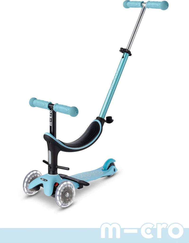 Micro Mini2Grow LED Scooter Blue with LED wheels and adjustable features