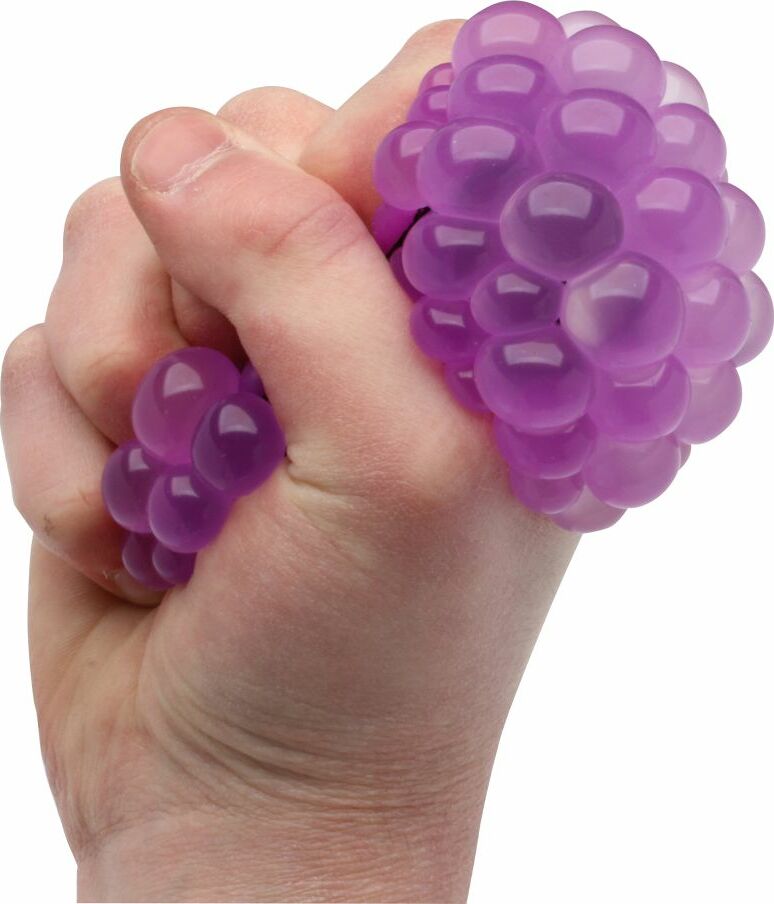Gooey Mesh Ball with slime inside that oozes through black mesh when squeezed for fidget stress relief