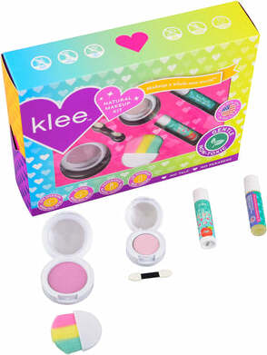 Sweet on You natural makeup starter kit with eyeshadow, blush, lip shimmer and roll-on fragrance
