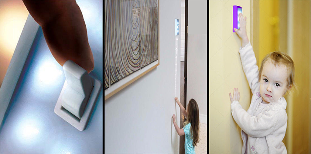 Switch Night Light with 8 LED lights, battery-operated peel and stick design with on/off switch for children's rooms