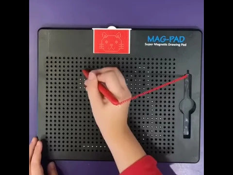 Mag Pad Drawing Board in red with magnetic stylus for mess-free creative drawing