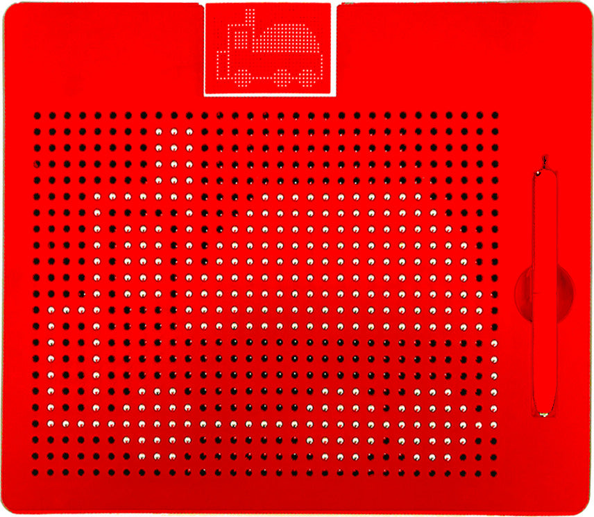 Mag Pad Drawing Board in red with magnetic stylus for mess-free creative drawing