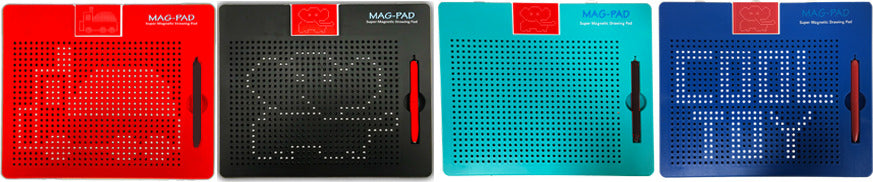 Mag Pad Drawing Board in red with magnetic stylus for mess-free creative drawing