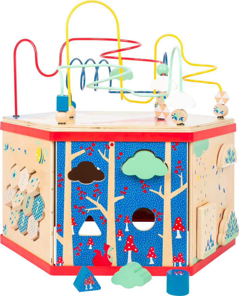 Motor Skills Cube XL Move it! with multiple activities for developing fine motor skills