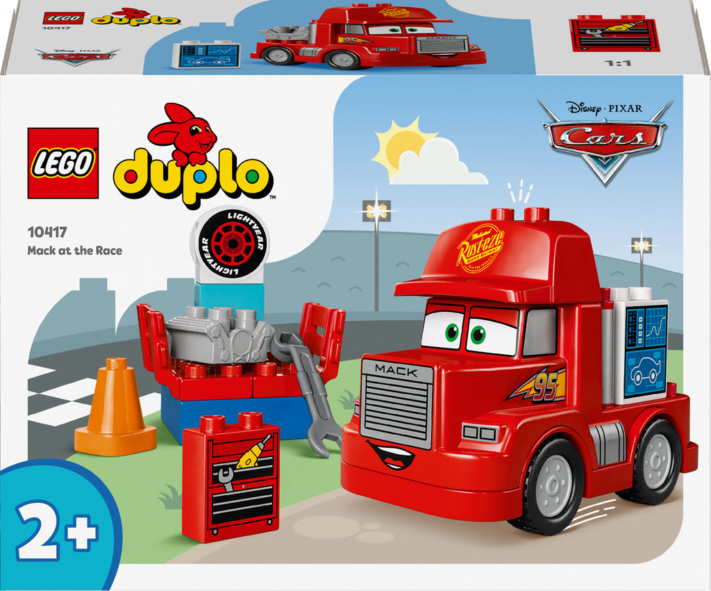 LEGO DUPLO Disney and Pixar’s Cars Mack at the Race red truck toy for toddlers