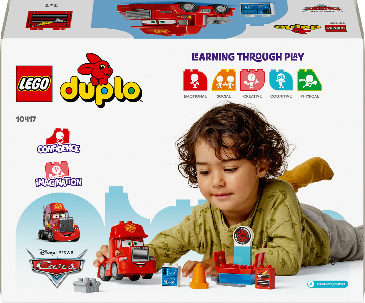 LEGO DUPLO Disney and Pixar’s Cars Mack at the Race red truck toy for toddlers