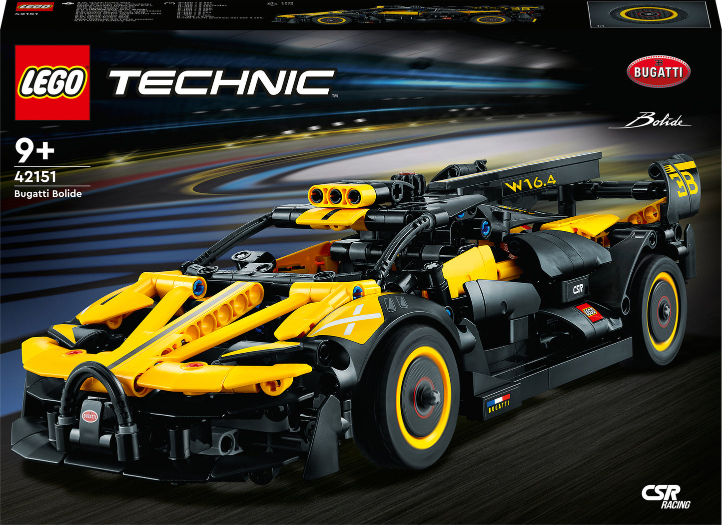 LEGO Technic Bugatti Bolide 42151 building set with 905 pieces, working W16 engine and scissor doors