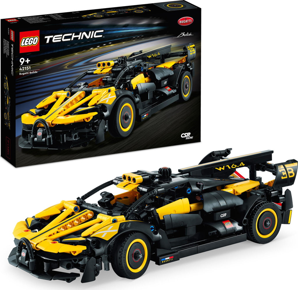 LEGO Technic Bugatti Bolide 42151 building set with 905 pieces, working W16 engine and scissor doors