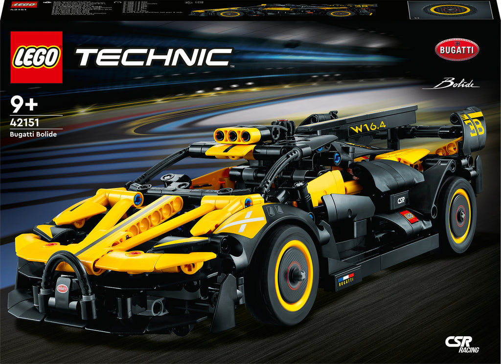 LEGO Technic Bugatti Bolide 42151 building set with 905 pieces, working W16 engine and scissor doors