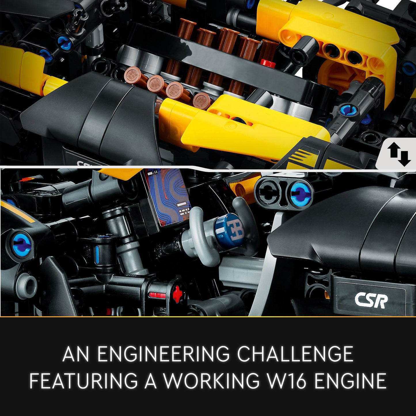 LEGO Technic Bugatti Bolide 42151 building set with 905 pieces, working W16 engine and scissor doors