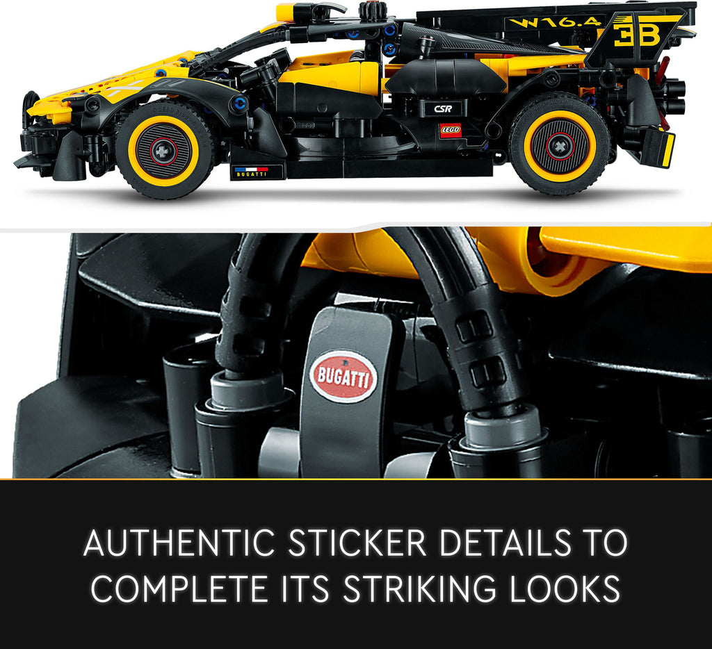 LEGO Technic Bugatti Bolide 42151 building set with 905 pieces, working W16 engine and scissor doors