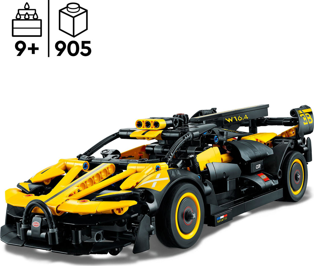 LEGO Technic Bugatti Bolide 42151 building set with 905 pieces, working W16 engine and scissor doors