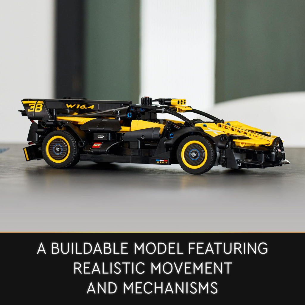 LEGO Technic Bugatti Bolide 42151 building set with 905 pieces, working W16 engine and scissor doors