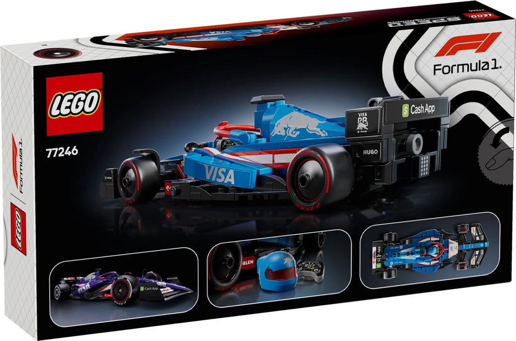 LEGO Speed Champions Visa Cash App RB VCARB 01 F1 race car 77246 with driver minifigure and authentic 2024 Formula 1 details