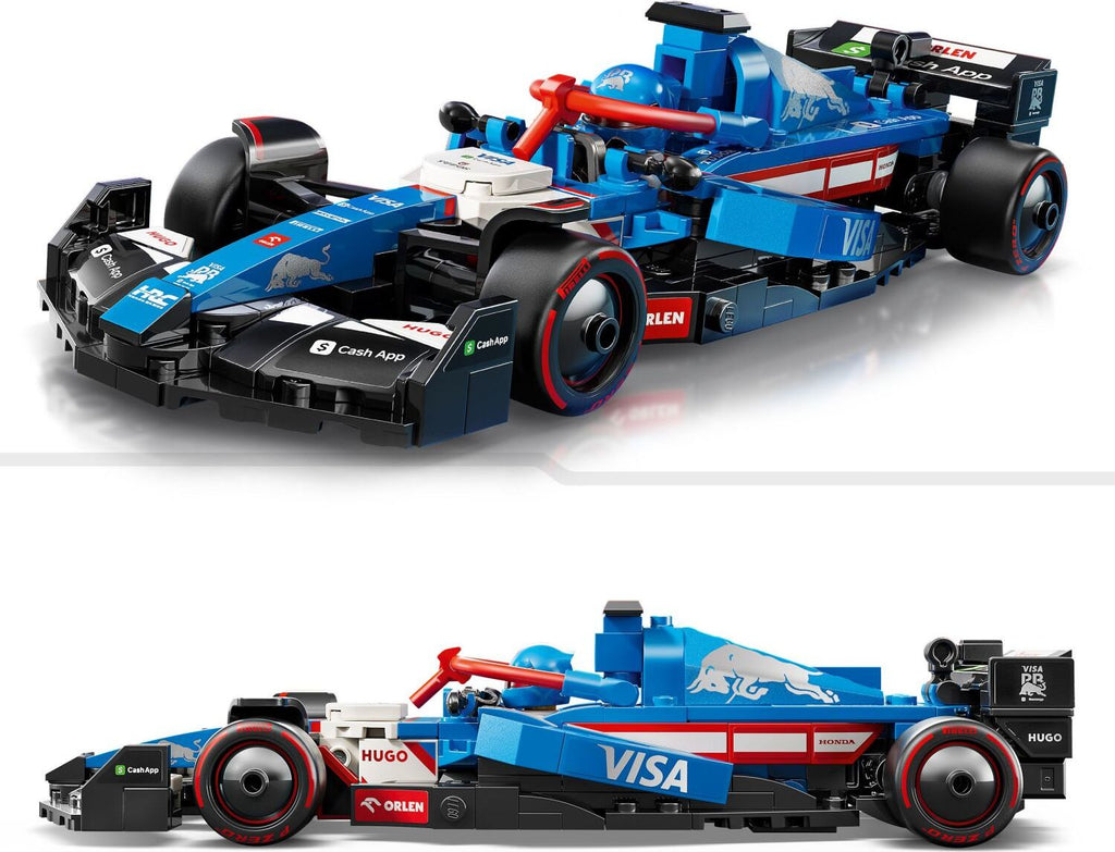 LEGO Speed Champions Visa Cash App RB VCARB 01 F1 race car 77246 with driver minifigure and authentic 2024 Formula 1 details