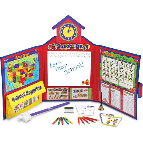 Pretend and Play School Set with bell, supplies and accessories for teacher role play