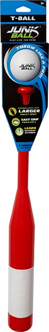 Junk Ball T-Ball Bat and Ball Set with lightweight bat and soft foam ball for kids baseball practice