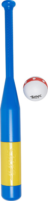 Junk Ball T-Ball Bat and Ball Set with lightweight bat and soft foam ball for kids baseball practice