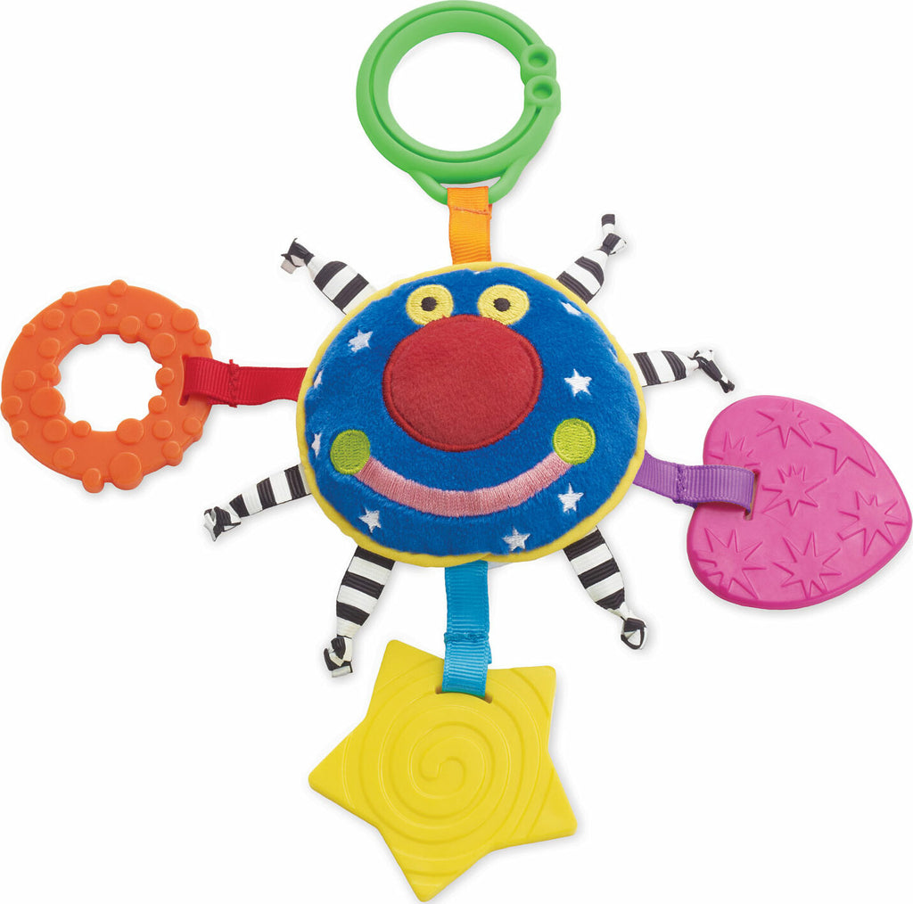 Manhattan Toy Whoozit Orbit teether with colorful beads and soft teething surfaces for babies