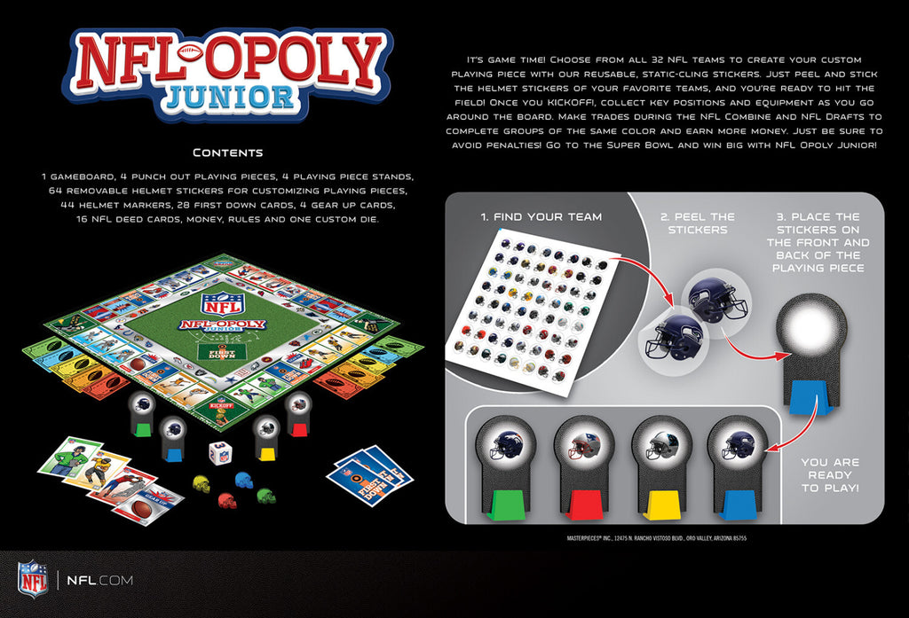 NFL Opoly Jr Board Game
