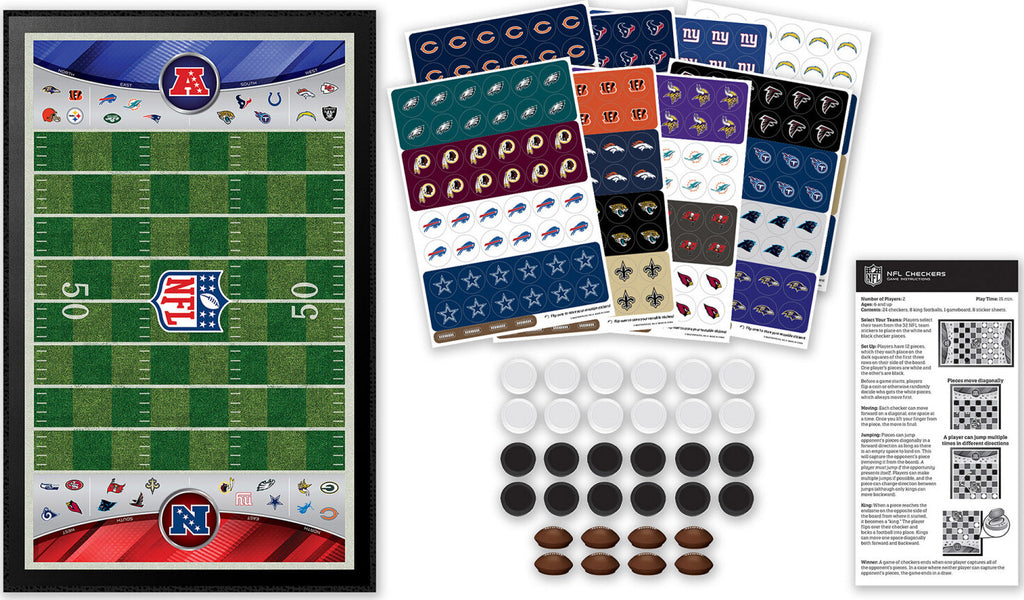 League NFL Checkers board game with football helmet pieces and officially licensed NFL teams